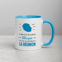 Thumbnail for Thérapie Réunion - Mug Couleur intérieure bleu - Ici & Là - T-shirts & Souvenirs de chez toi