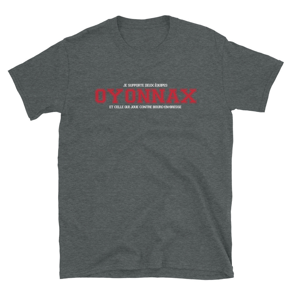 T-shirt Oyonnax gris foncé dos - Supportez votre équipe avec humour