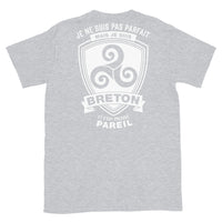 Thumbnail for T-shirt Bretagne gris foncé dos - Je ne suis pas parfait mais je suis breton