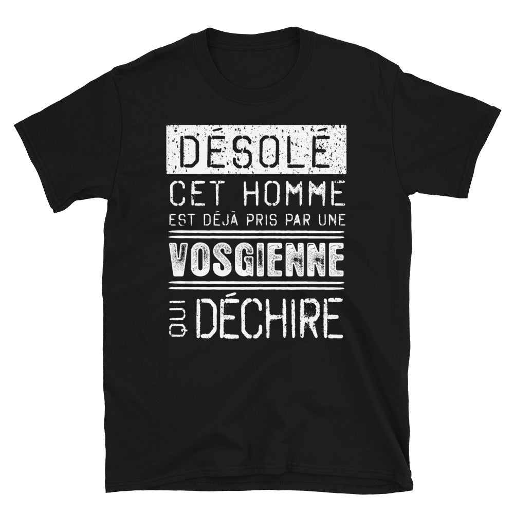 T-shirt Vosgienne noir - Désolé ce mec est pris par une fille
