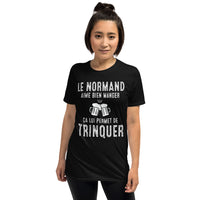 Thumbnail for T-shirt Normand gris sport face - Le Normand adore manger