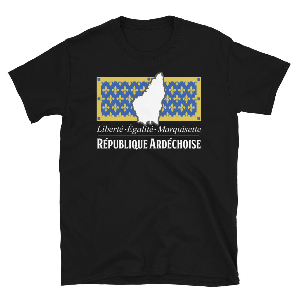 T-shirt Ardéchois noir - Liberté Égalité Marquisette