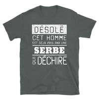 Thumbnail for T-shirt Serbie bleu marine - Désolé ce mec est pris par une fille qui déchire