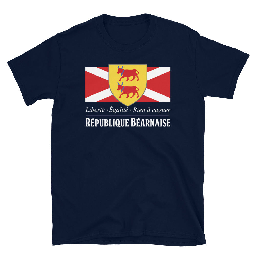 T-shirt Béarn gris foncé chiné - Drapeau de l'union gasconne