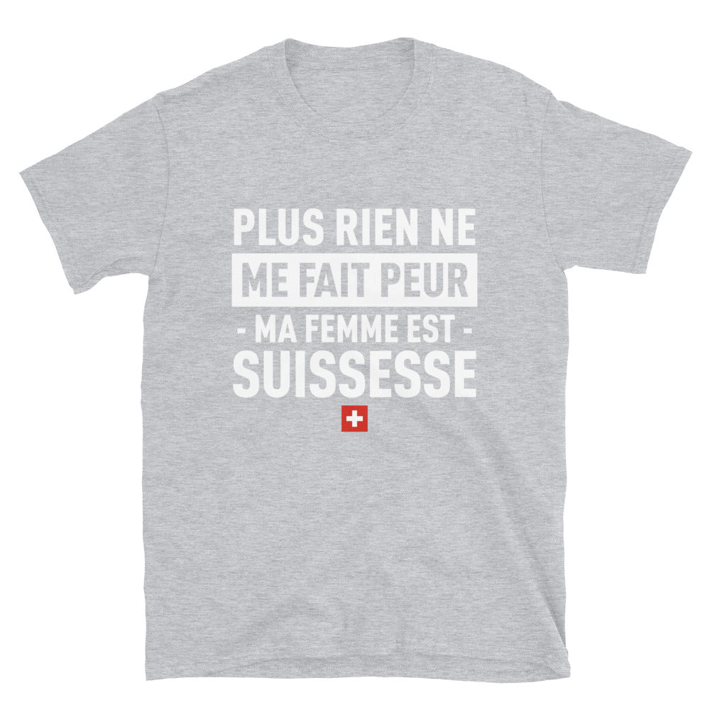 T-shirt Suisse bleu marine dos - Ma femme est ma force