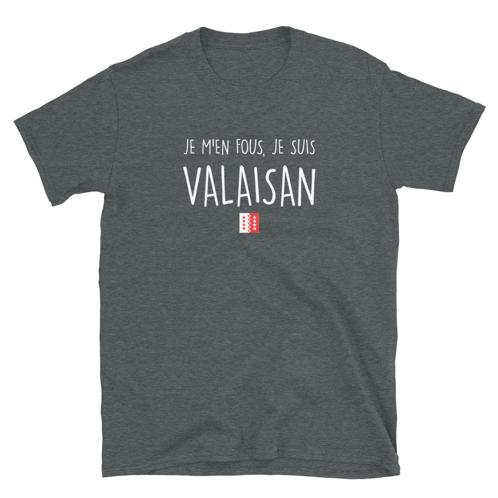 T-shirt Valaisan bleu marine dos - Je m'en fous je suis Valaisan