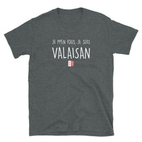 Thumbnail for T-shirt Valaisan bleu marine dos - Je m'en fous je suis Valaisan