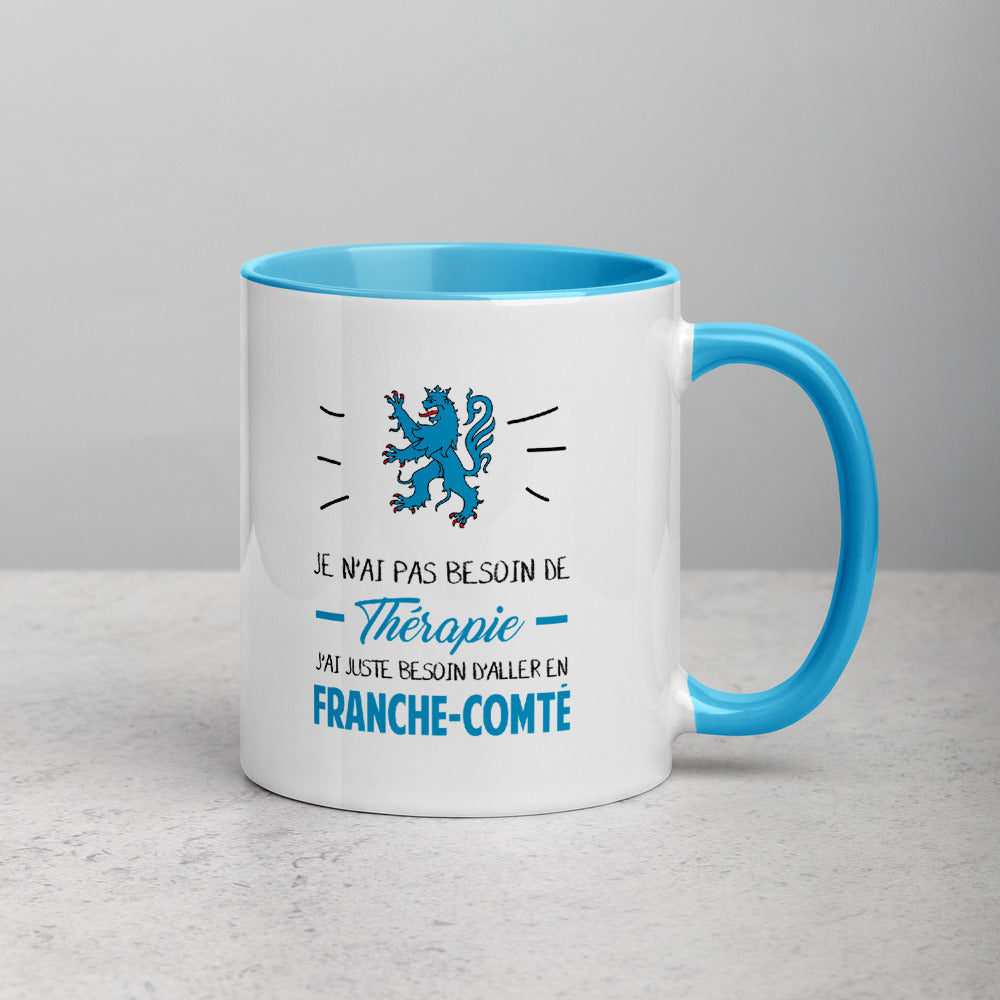 Thérapie Franche-Comté - Mug Couleur intérieure bleue - Ici & Là - T-shirts & Souvenirs de chez toi