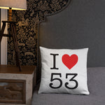 I love 53  Mayenne - NY style - Coussin décoratif - Ici & Là - T-shirts & Souvenirs de chez toi