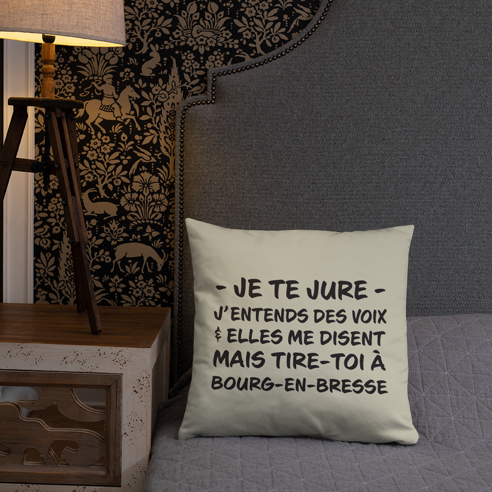 Tire toi à Bourg-en-Bresse - Coussin décoratif et humoristique sur Bourg-en-Bresse - Ici & Là - T-shirts & Souvenirs de chez toi