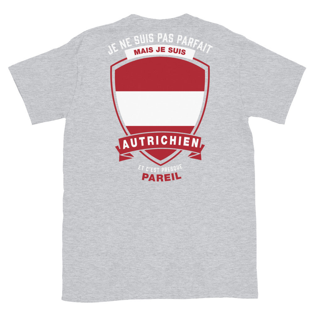 T-shirt autrichien bleu marine dos - Je ne suis pas parfait mais.