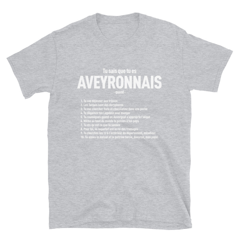 Tu sais Aveyronnais - T-shirts Unisexe Standard - Ici & Là - T-shirts & Souvenirs de chez toi