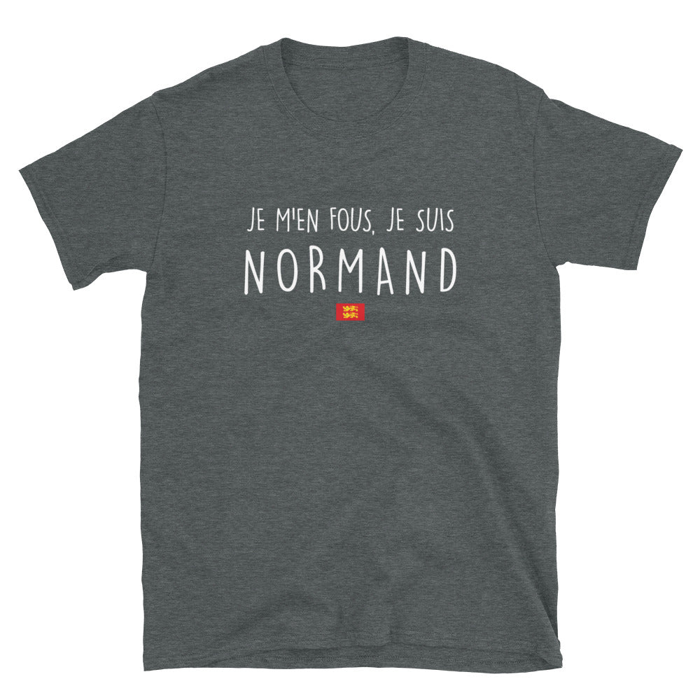 T-shirt Normand bleu marine dos - M'en fous, je suis Normand