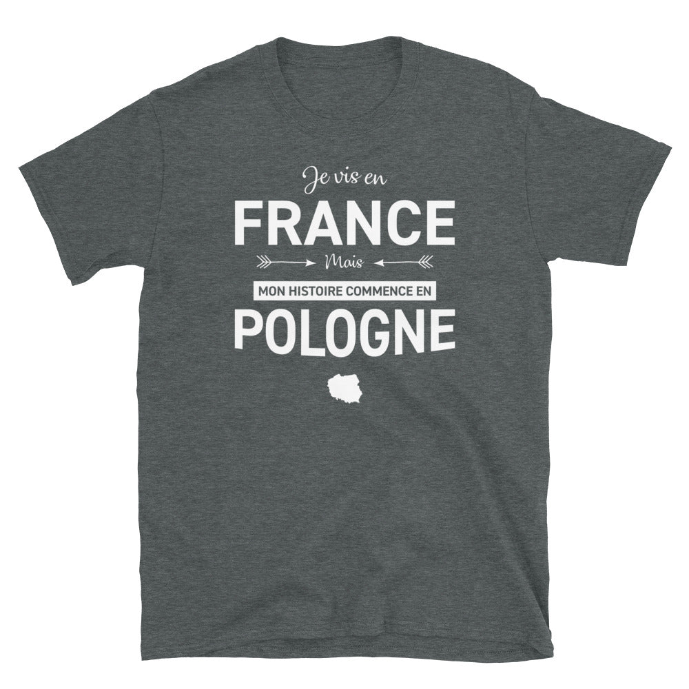 T-shirt Pologne marine dos - Mon histoire commence en France