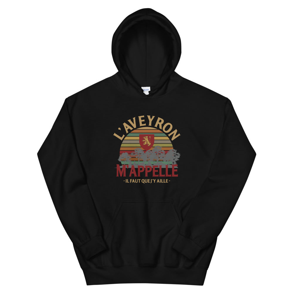 Sweatshirt Aveyron noir - L'appel du pays avec humour