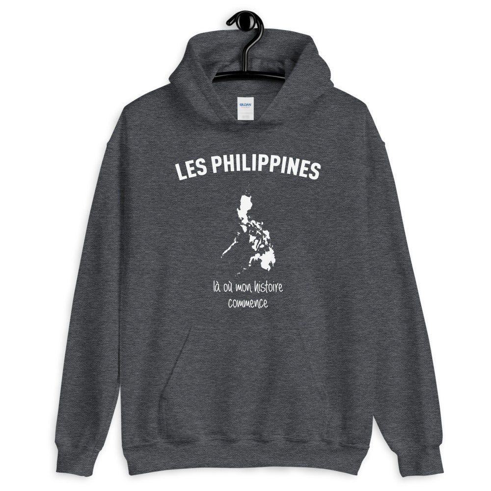 Sweatshirt Philippines gris foncé - Mon histoire commence ici