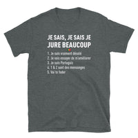 Thumbnail for T-shirt Portugal bleu marine dos - Je jure beaucoup avec humour
