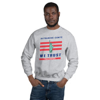 Thumbnail for Sweatshirt Franche-Comté gris foncé chiné dos - In franche comté we trust