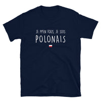 Thumbnail for T-shirt Pologne bleu marine dos - Je m'en fous je suis Polonais
