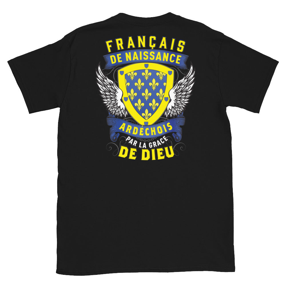 T-shirt Ardéchois noir - Fierté et humour local