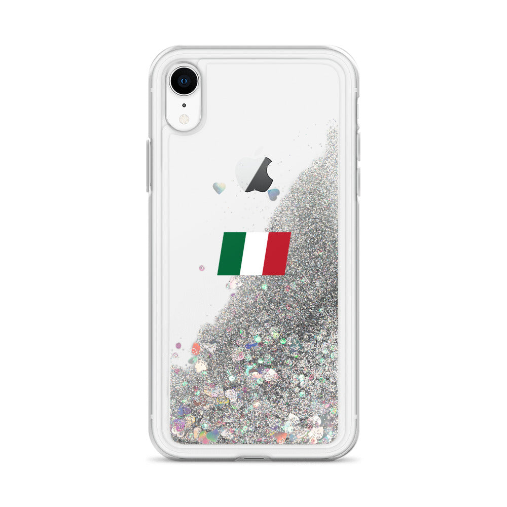 Coque de téléphone Italie or dos - Drapeau et paillettes