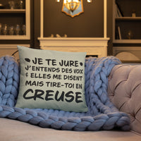 Thumbnail for Tire toi en Creuse - Coussin décoratif et humoristique sur la Creuse - Ici & Là - T-shirts & Souvenirs de chez toi