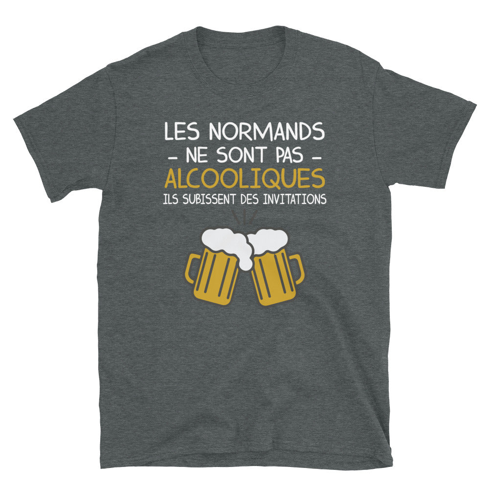 T-shirt Normands gris foncé chiné - Les Normands ne sont pas alcooliques