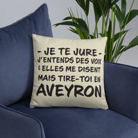 Thumbnail for Aveyron - j'entends des voix - Coussin décoratif 55 cm x 55cm - Ici & Là - T-shirts & Souvenirs de chez toi