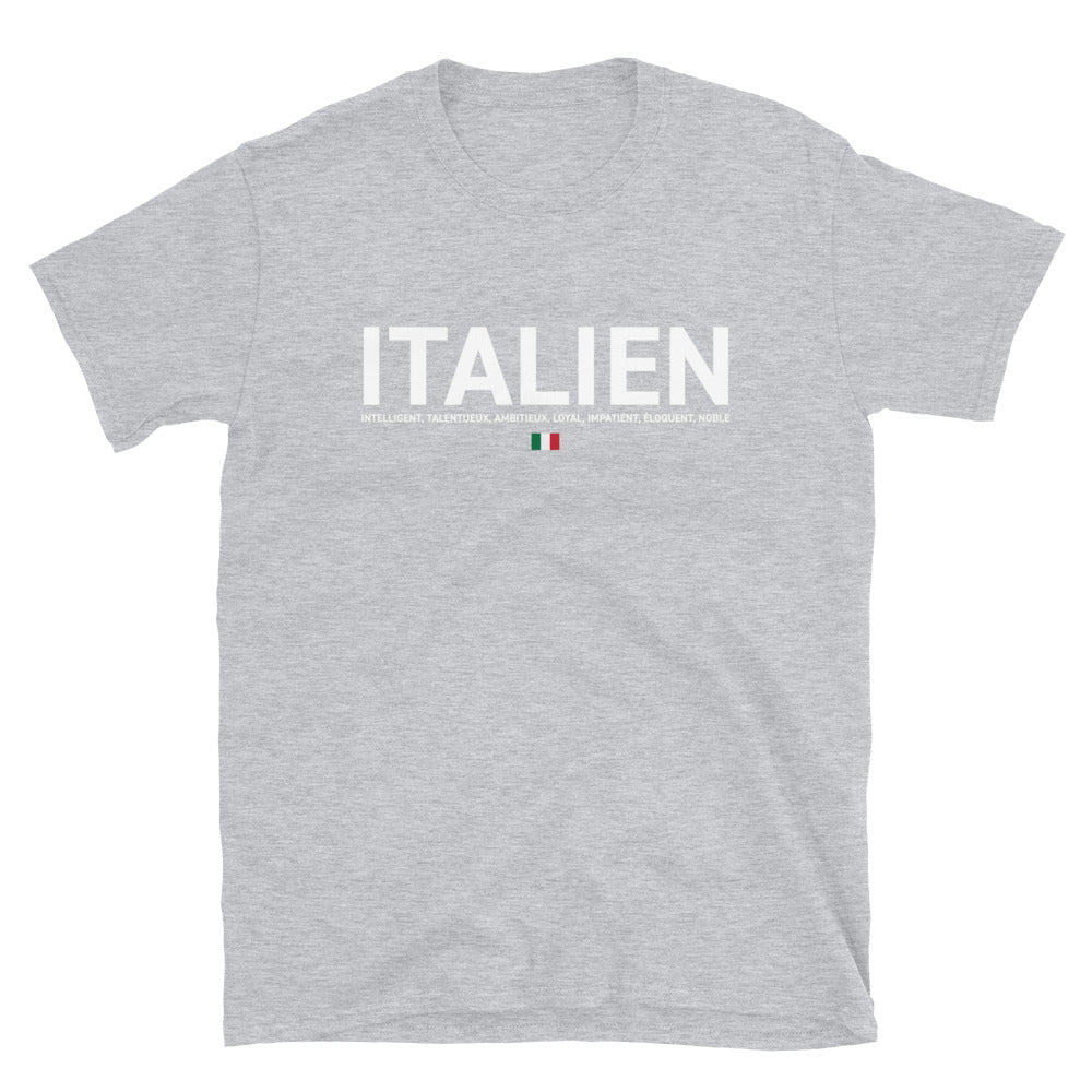 T-shirt Italie bleu marine dos - Adjectifs qui font sourire