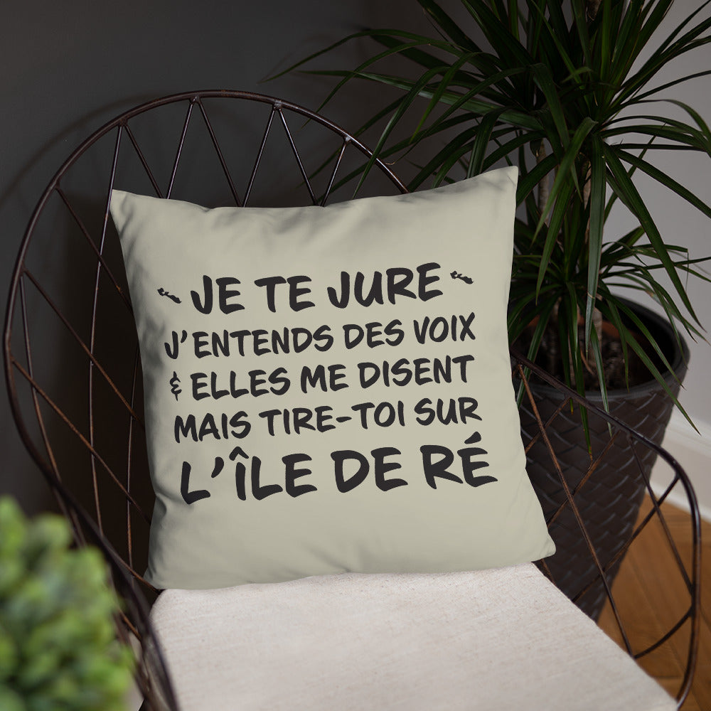 Tire toi sur l'Île de Ré - Coussin décoratif et humoristique sur l'Ile de Ré en Charente Maritime - Ici & Là - T-shirts & Souvenirs de chez toi