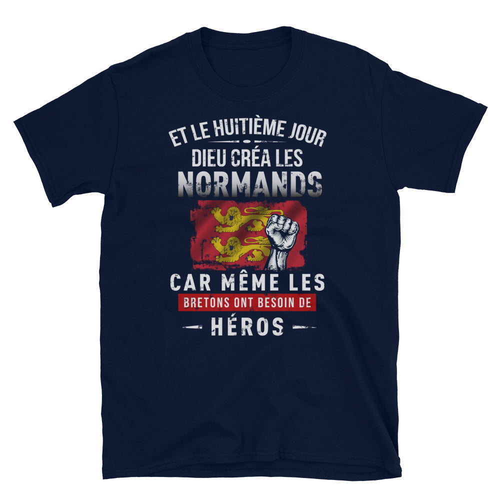 T-shirt Normands noir dos - Et le 8e jour Dieu créa les Normands