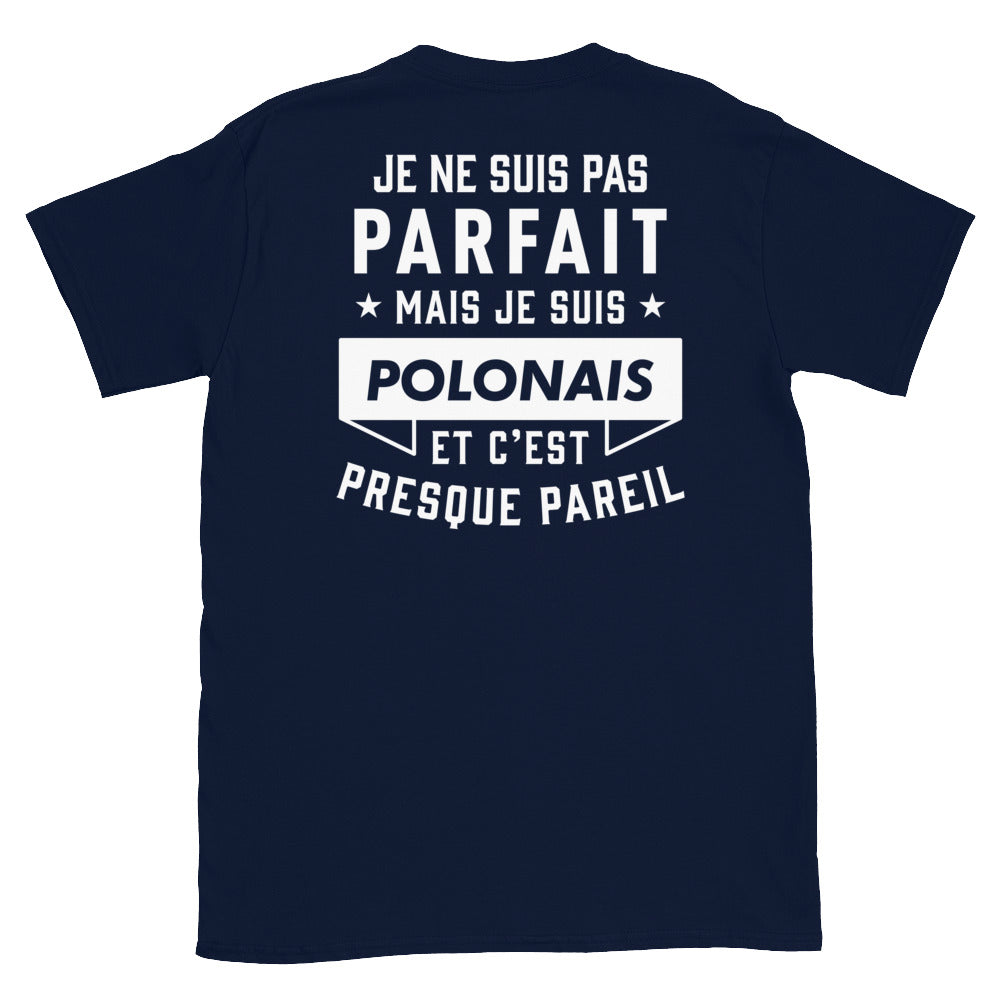 T-shirt Pologne noir dos - Je ne suis pas parfait mais