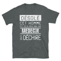 Thumbnail for T-shirt humour bleu marine - Désolé ce mec est pris par une fille