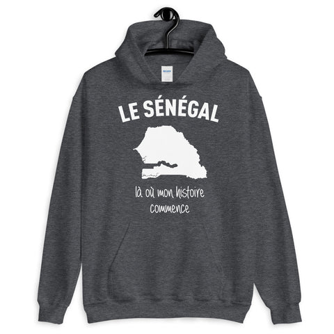 Le Sénégal là où mon histoire commence - Sweatshirt à capuche - Ici & Là - T-shirts & Souvenirs de chez toi