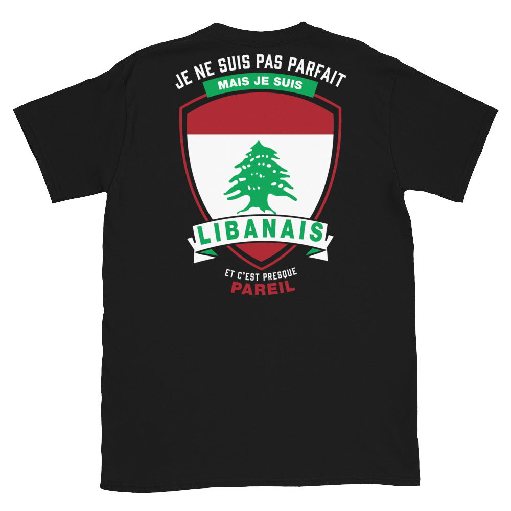 T-shirt Libanais noir - Je ne suis pas parfait mais.