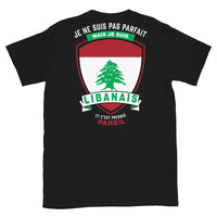 Thumbnail for T-shirt Libanais noir - Je ne suis pas parfait mais.
