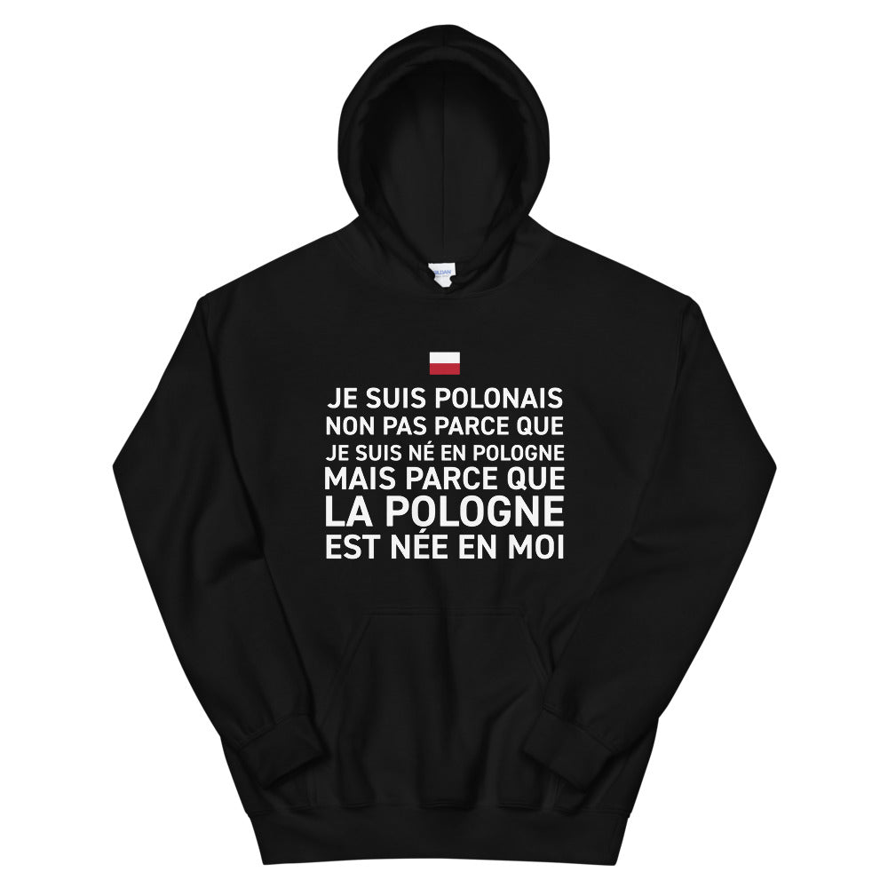 Sweatshirt Pologne noir - La Pologne est née en moi