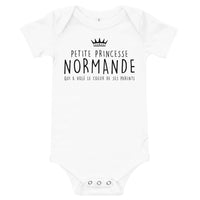 Thumbnail for Body bébé Normand blanc dos - Petite princesse en coton doux