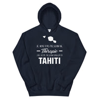 Thumbnail for Sweatshirt Tahiti bleu marine - Je n'ai pas besoin de thérapie