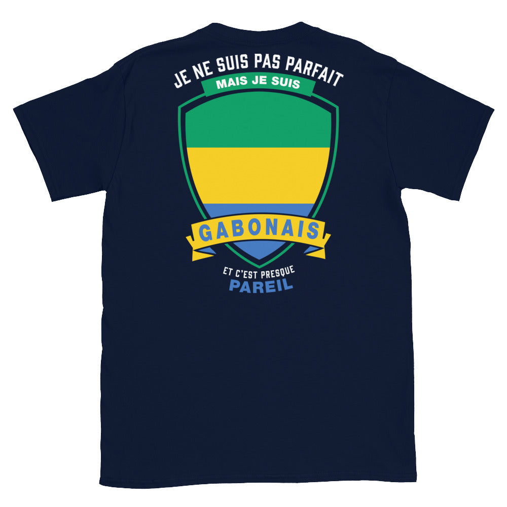 T-shirt Gabon noir dos - Je ne suis pas parfait mais