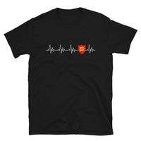 Thumbnail for T-shirt Normandie noir - Blason et battement de cœur