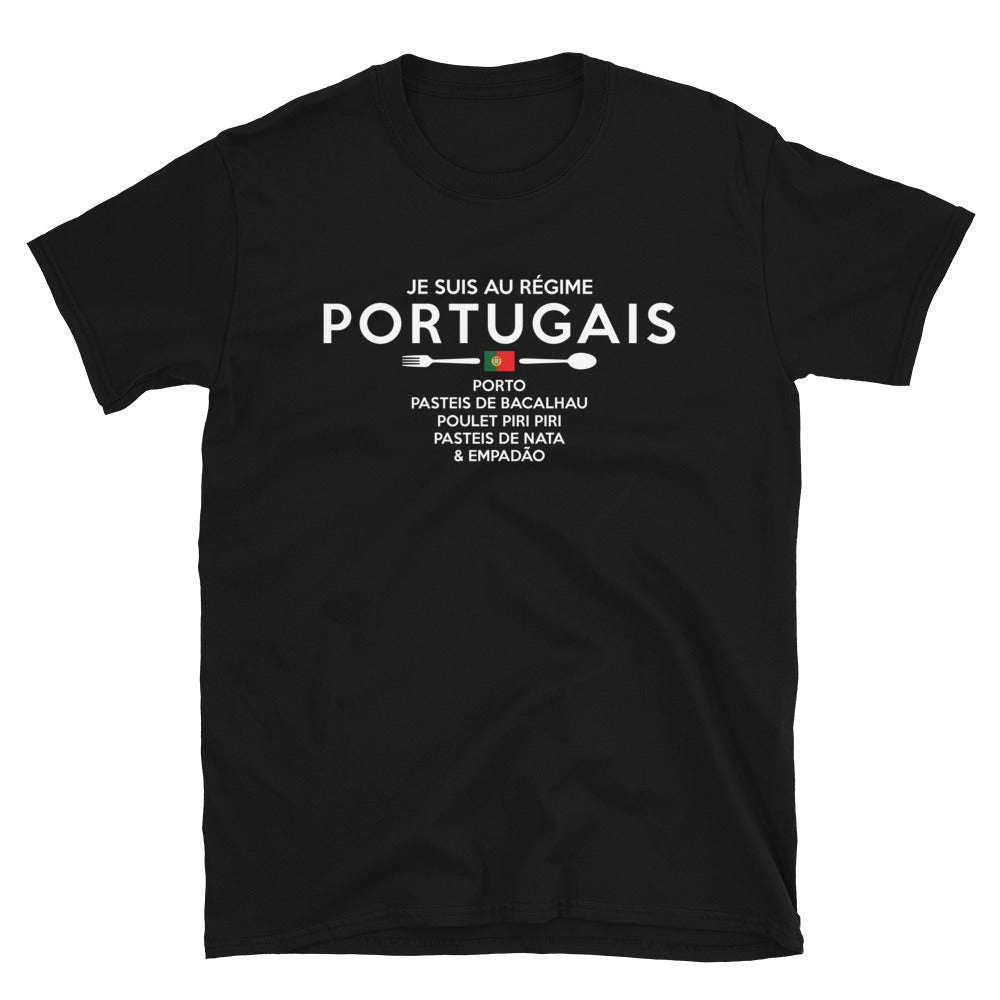 T-shirt Portugal noir - Régime portugais et plats délicieux