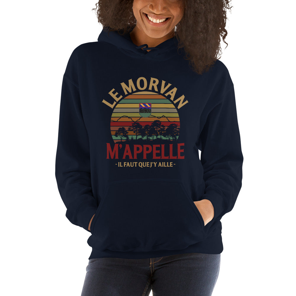 Sweatshirt Morvan bleu marine dos - Le Morvan m'appelle, il faut que j'y aille