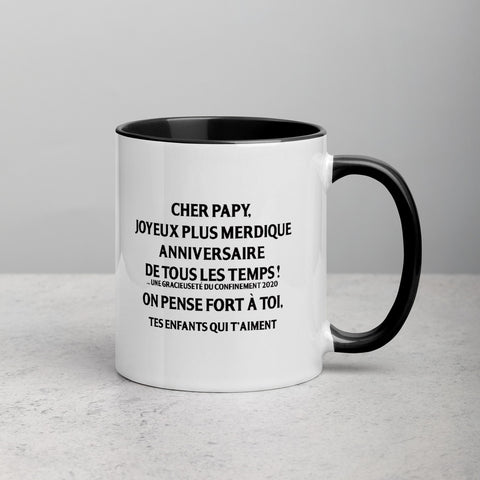 Papy Joyeux plus merdique anniversaire de tous les temps  - Mug Tasse Couleurs intérieures père - Ici & Là - T-shirts & Souvenirs de chez toi