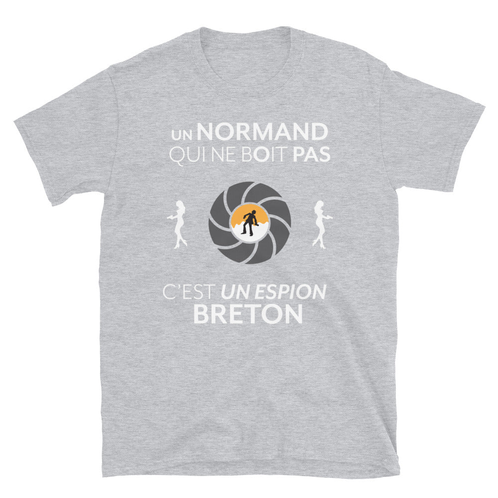 T-shirt Normandie gris sport - L'espion qui ne boit pas