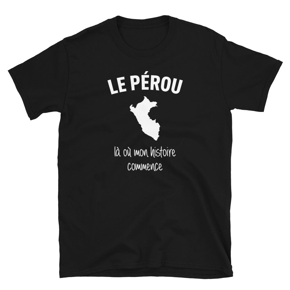 T-shirt Pérou noir - Mon histoire commence avec fierté