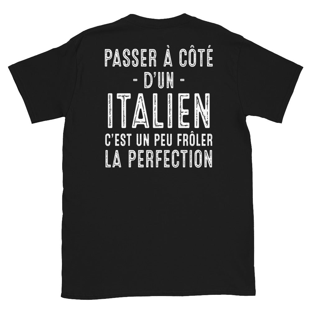 T-shirt Italie noir - Frôler la perfection avec humour