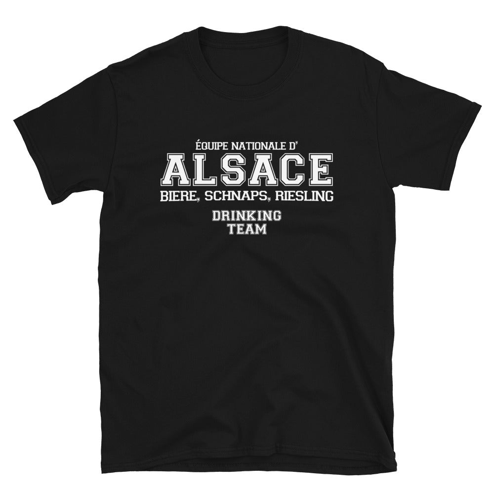 Drinking Team - Alsace - T-shirt Unisexe à Manches Courtes - Ici & Là - T-shirts & Souvenirs de chez toi