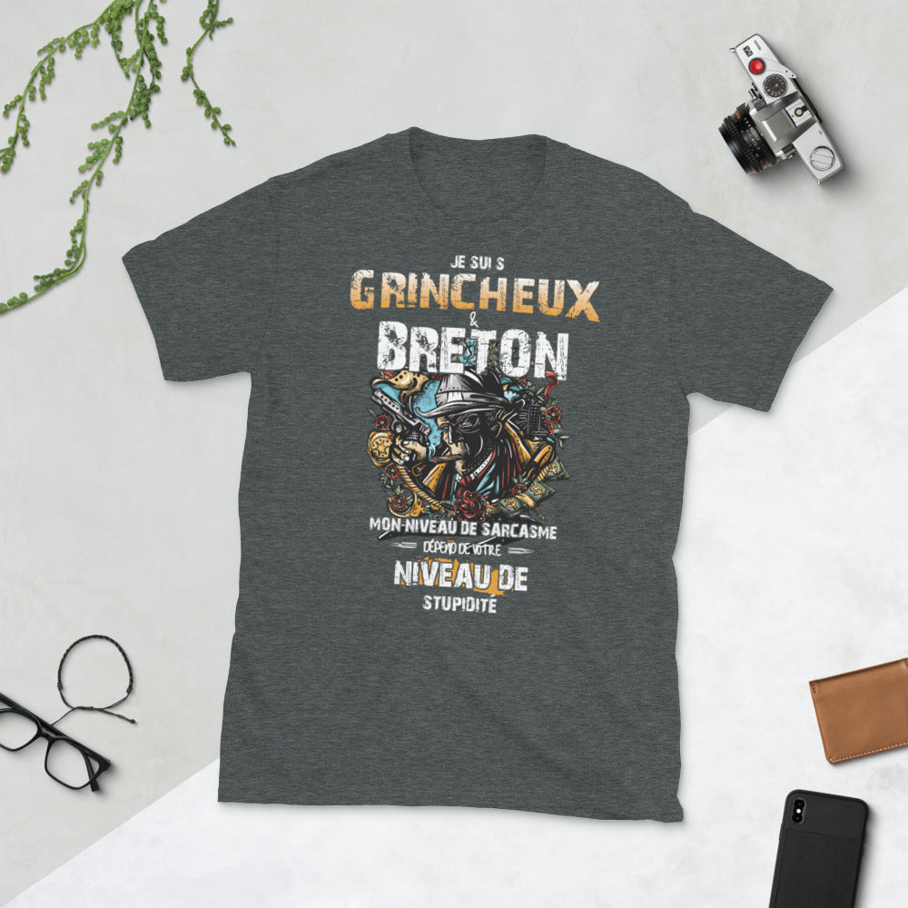 T-shirt Bretagne marine - Je suis grincheux et breton