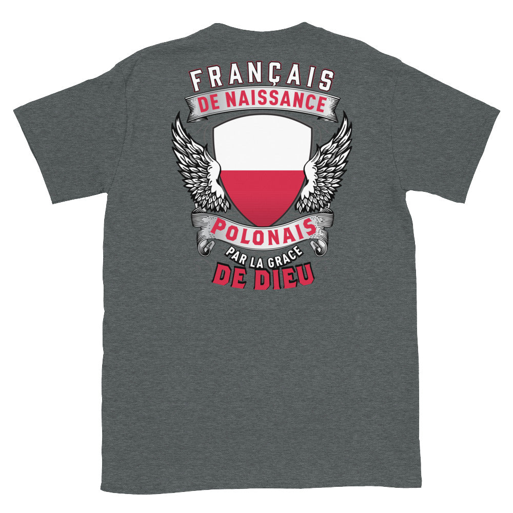 T-shirt Pologne gris foncé - Fierté et humour en coton